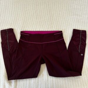 Lululemon Burgundy Leggings Size 8